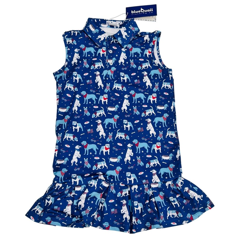 NWT Blue Quail Size 6 Yankee Doodle Dog Polo Dress
